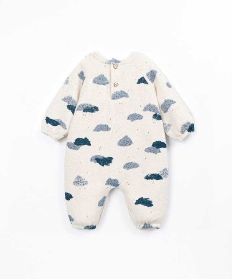 Play Up Printed Jersey Jumpsuit - Clouds Detail