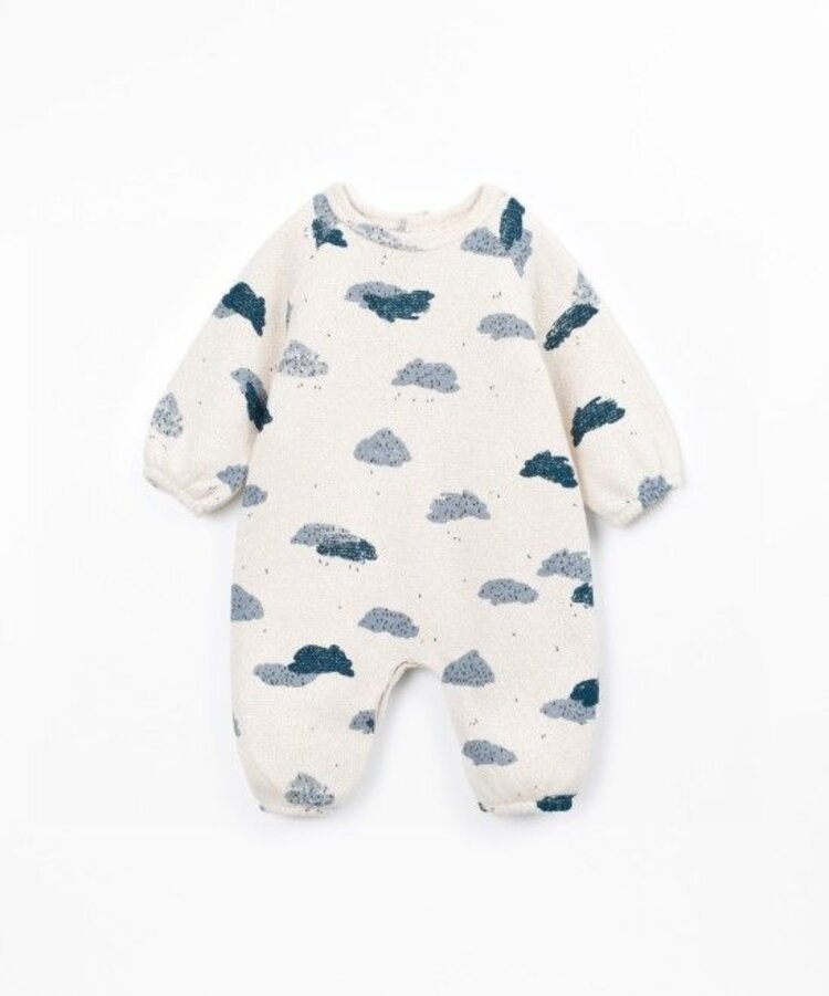 Play Up Printed Jersey Jumpsuit - Clouds Detail