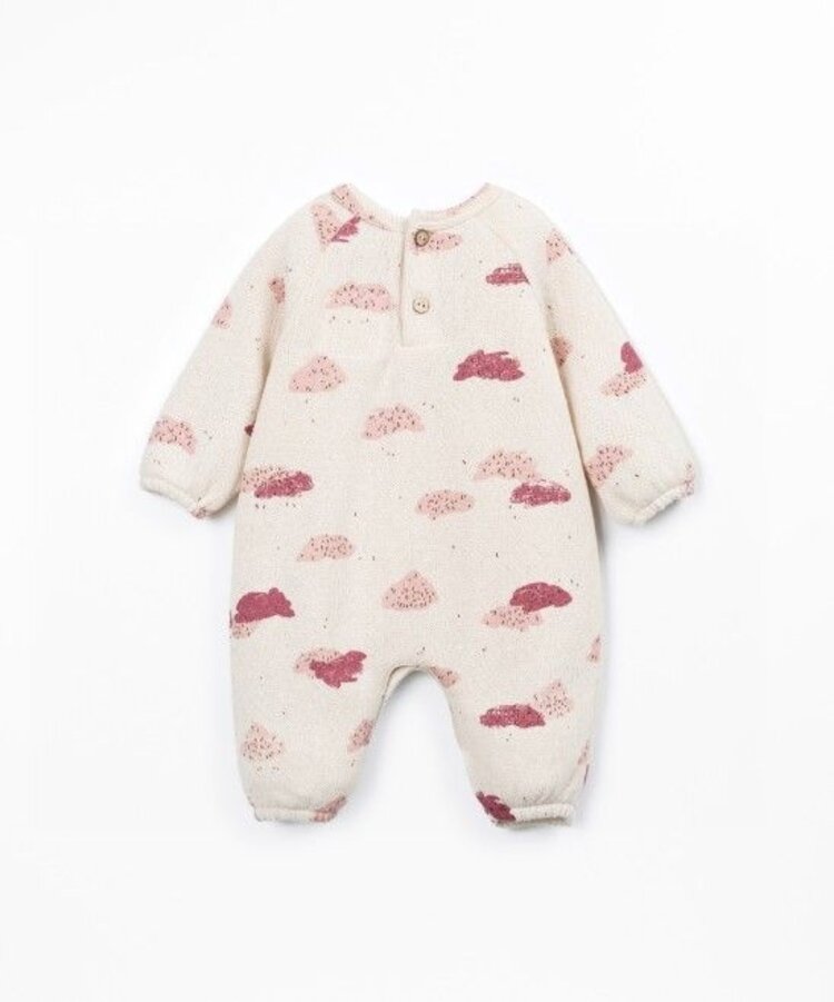 Play Up Printed Jersey Jumpsuit - Clouds Yarn