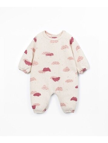 Play Up Printed Jersey Jumpsuit - Clouds Yarn