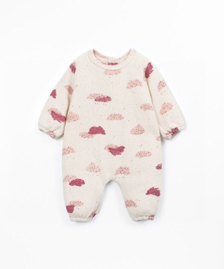 Play Up Printed Jersey Jumpsuit - Clouds Yarn