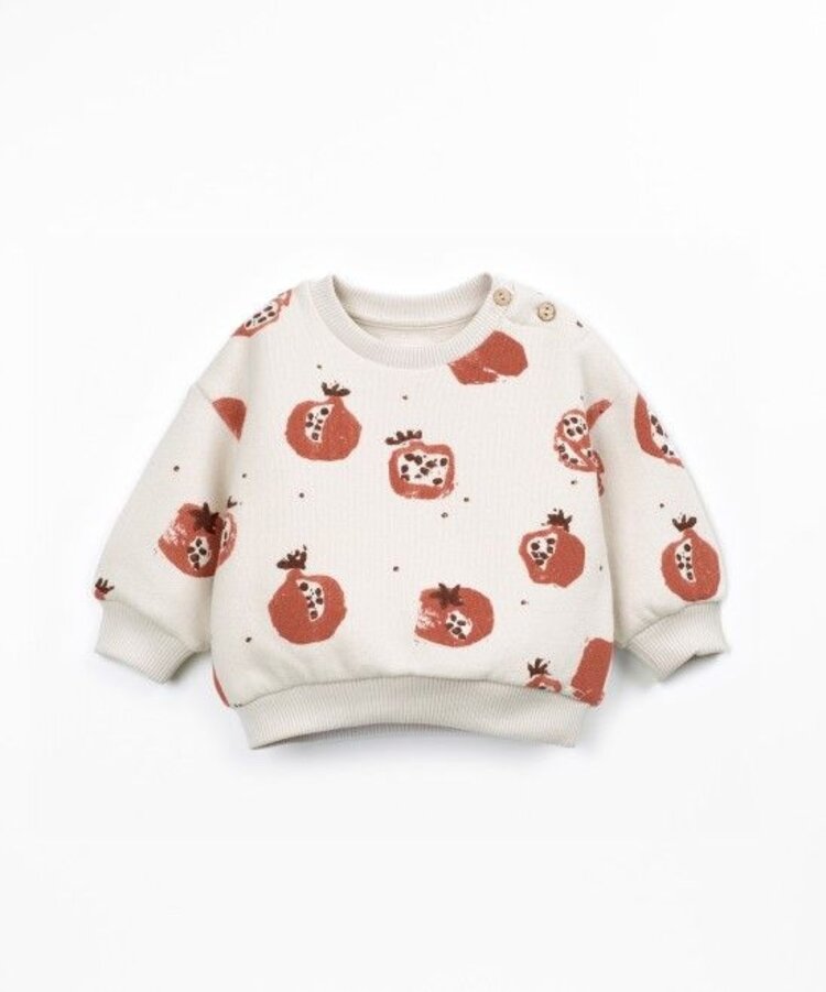 Play Up Printed Fleece Sweater - Pomegranate