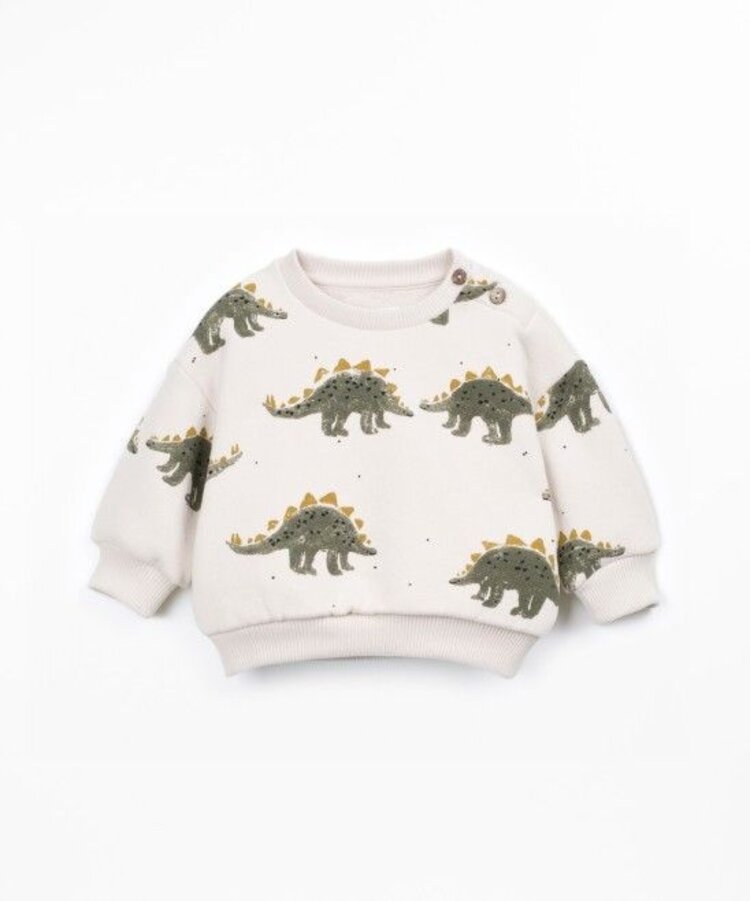 Play Up Printed Fleece Sweater - Dino
