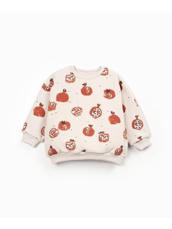 Play Up Printed Fleece Sweater - Pomegranate