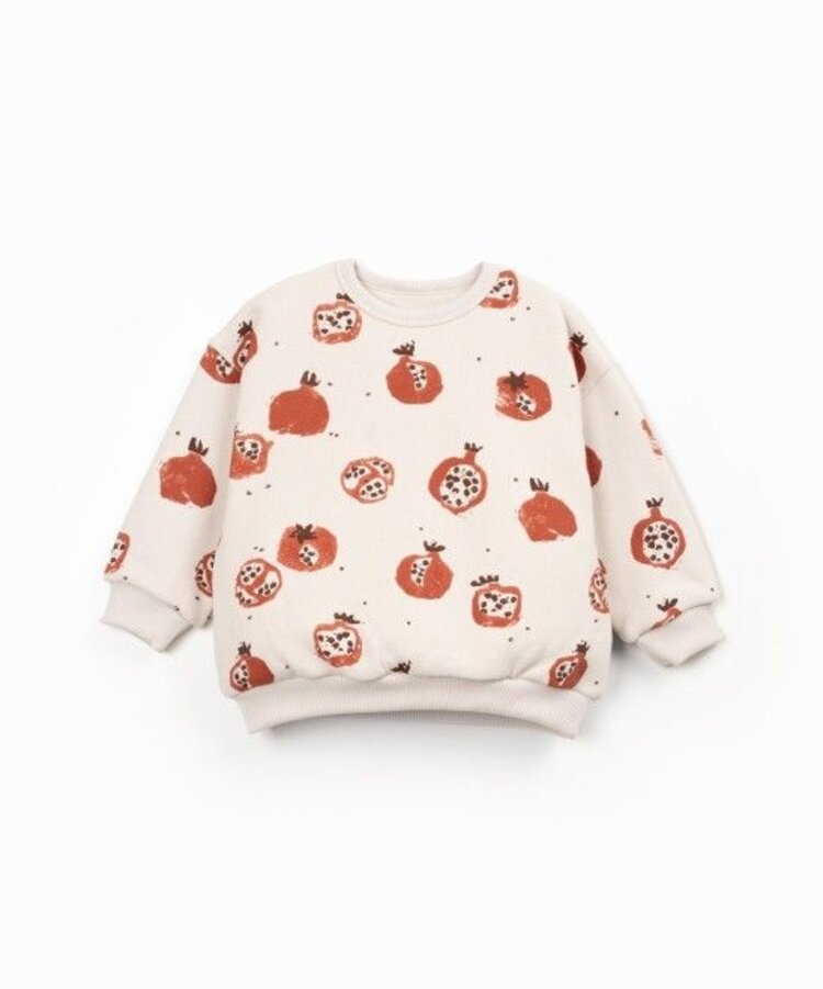 Play Up Printed Fleece Sweater - Pomegranate