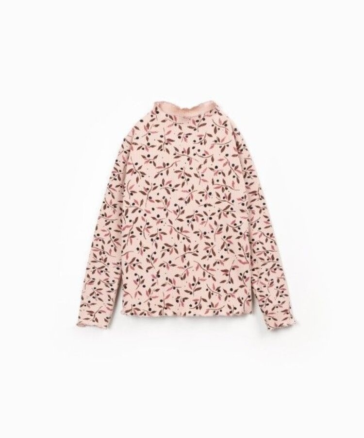 Play Up Printed Rib LS T-shirt - Embroidery