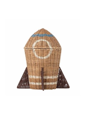 Raketmand met Deksel Nature, Rattan