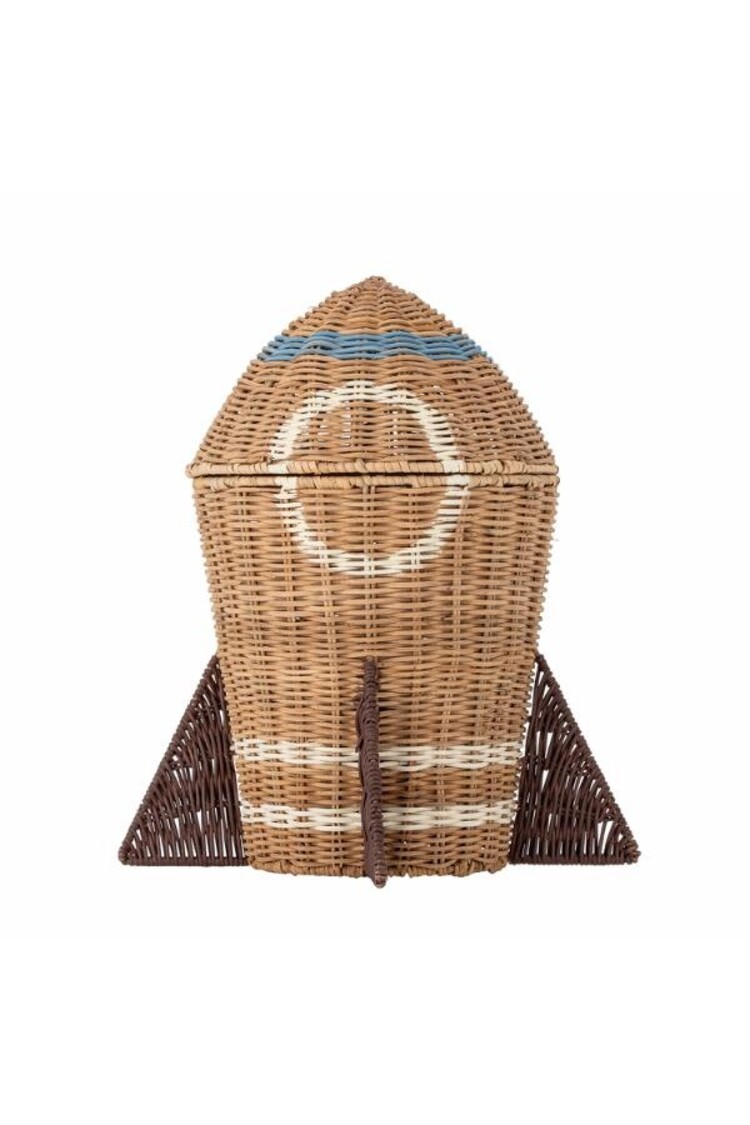 Raket Mand met Deksel Nature, Rattan