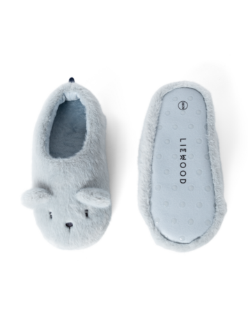 Liewood Aviaja Bear Slippers - Dove Blue