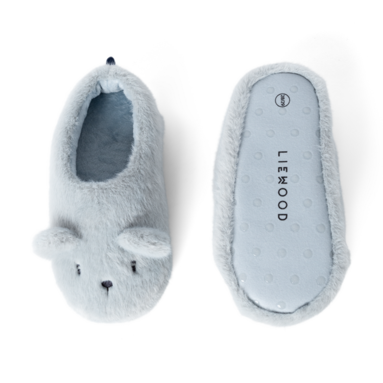 Liewood Aviaja Bear Pantoffels - Dove Blue