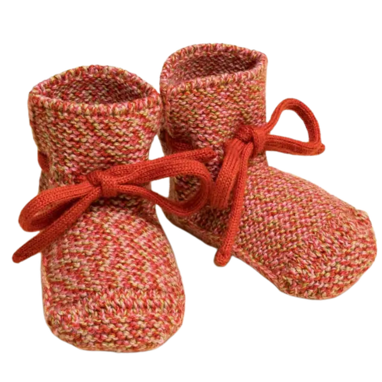 Hvid Booties - Happy Melange Red