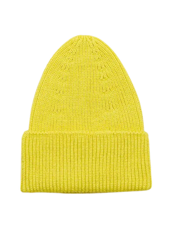 Hvid Beanie Fonzie - Sunny Yellow
