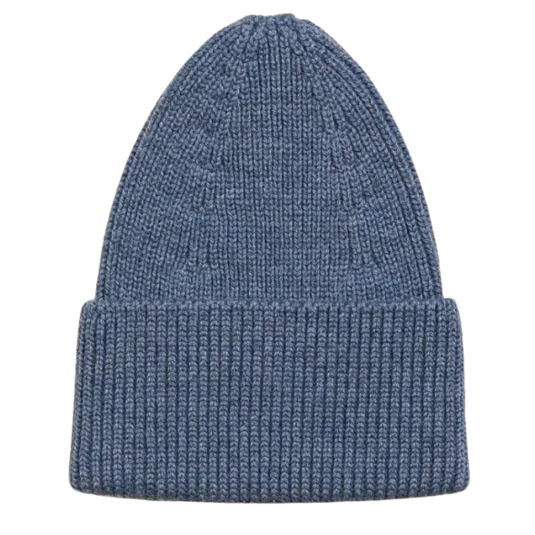 Hvid Beanie Fonzie - Denim