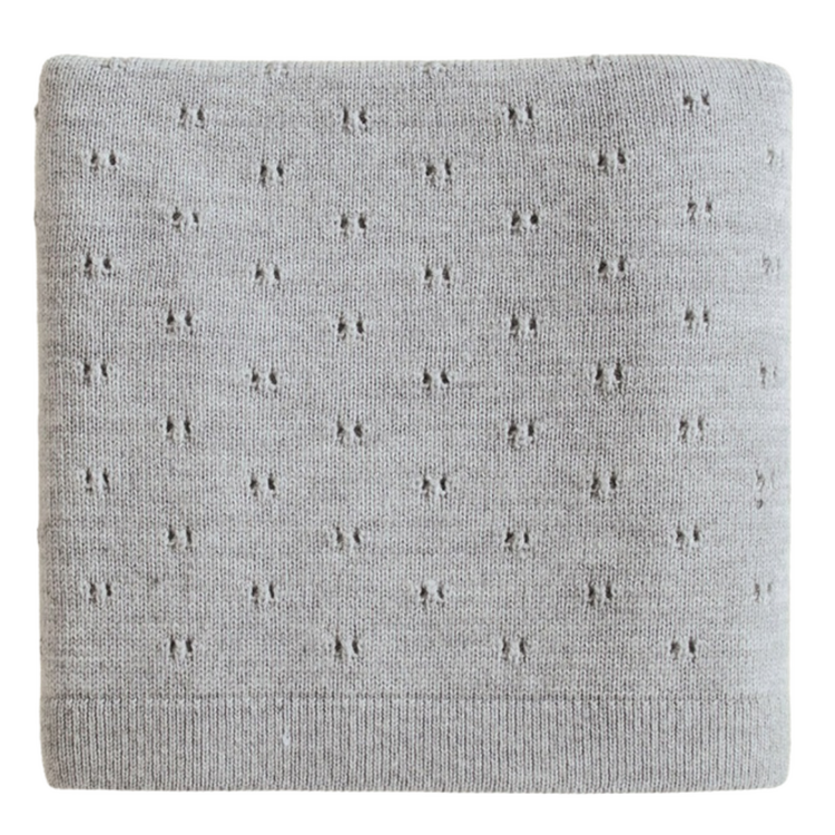 Hvid Blanket Bibi - Grey Melange