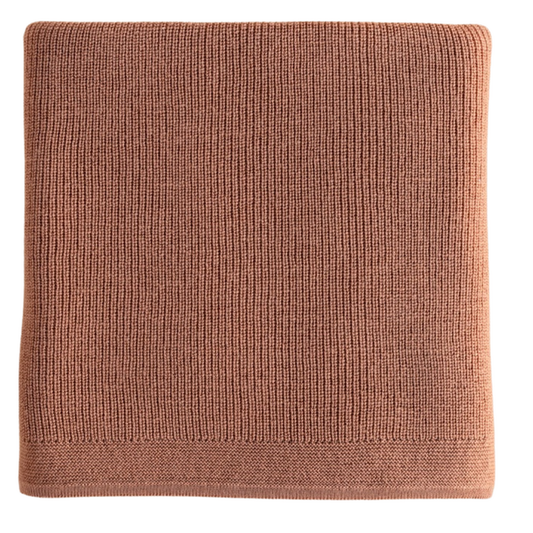 Hvid Blanket Felix - Terracotta
