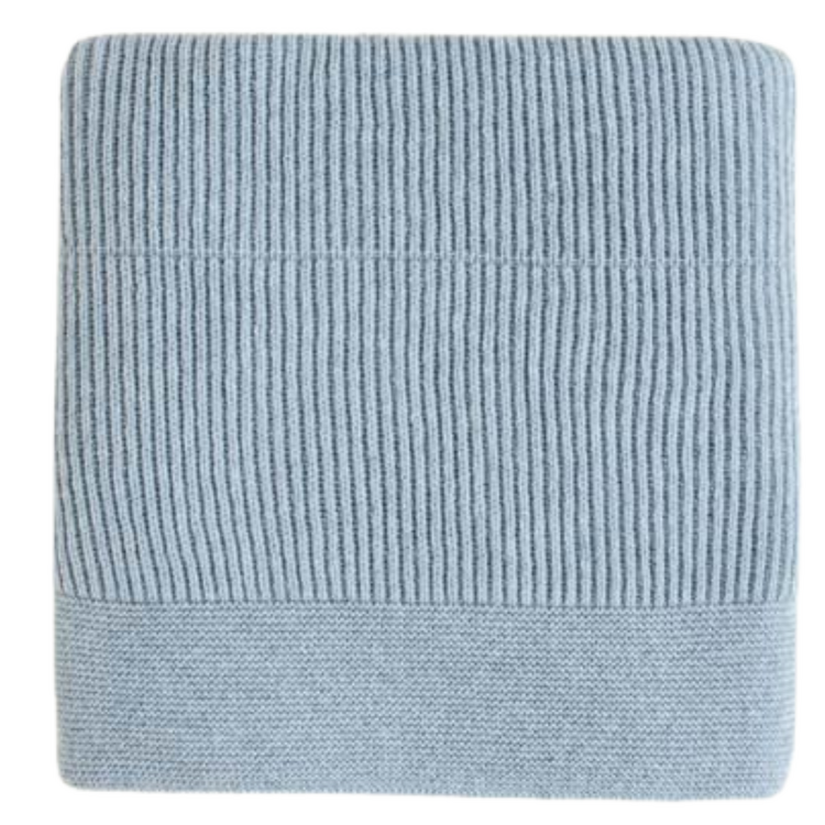Hvid Blanket Gaston - Frost Blue