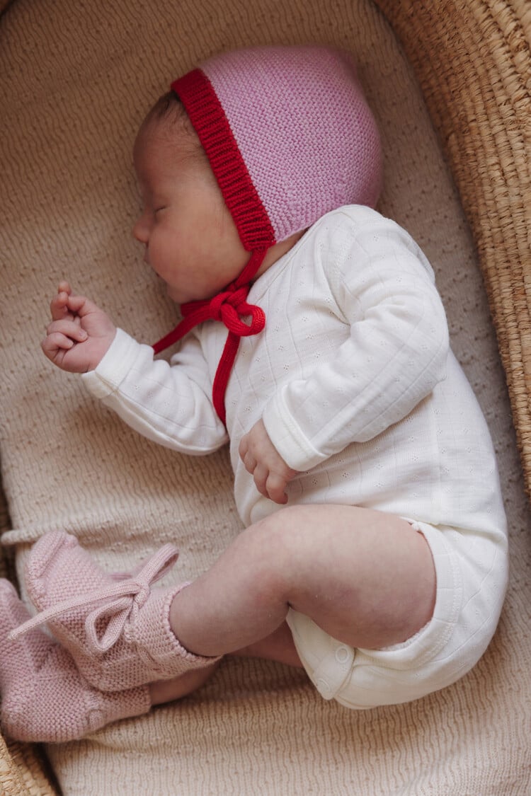 Hvid Bonnet Dolly - Cotton Candy/Red