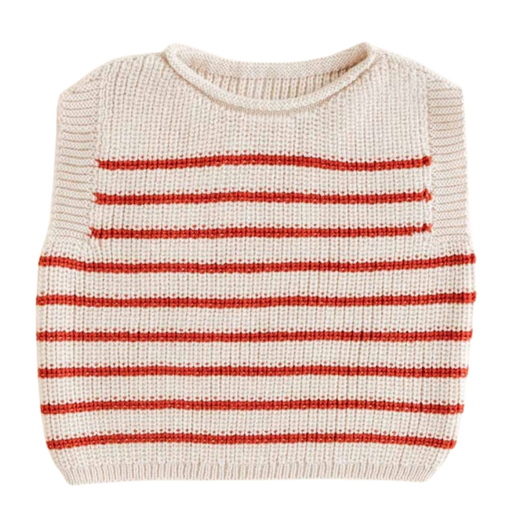 Hvid Vest Harvey - Cream/Red