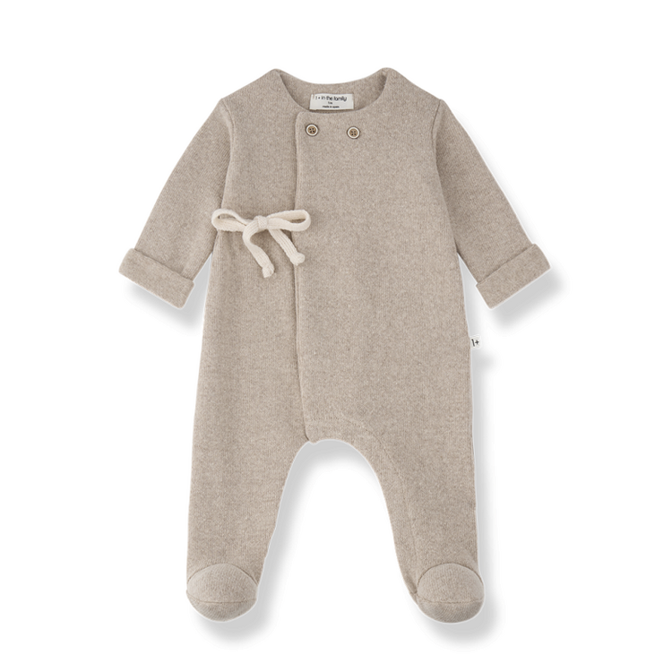 1+ in the family Havre Jumpsuit w/Feet - Beige