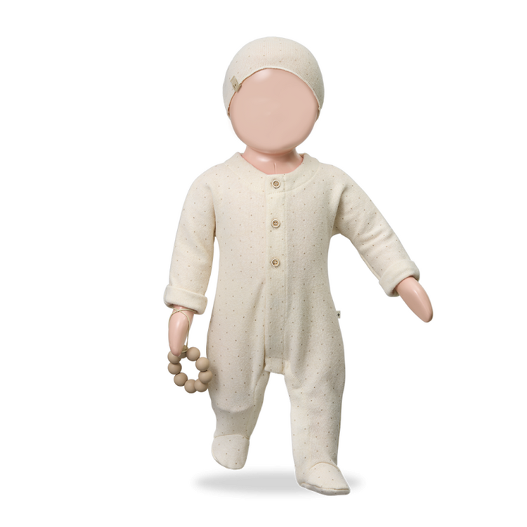 1+ in the family Pau Jumpsuit w/Feet - Ecru
