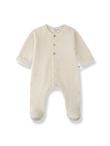 1+ in the family Pau Jumpsuit w/Feet - Ecru