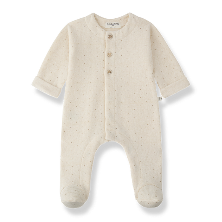 1+ in the family Pau Jumpsuit w/Feet - Ecru