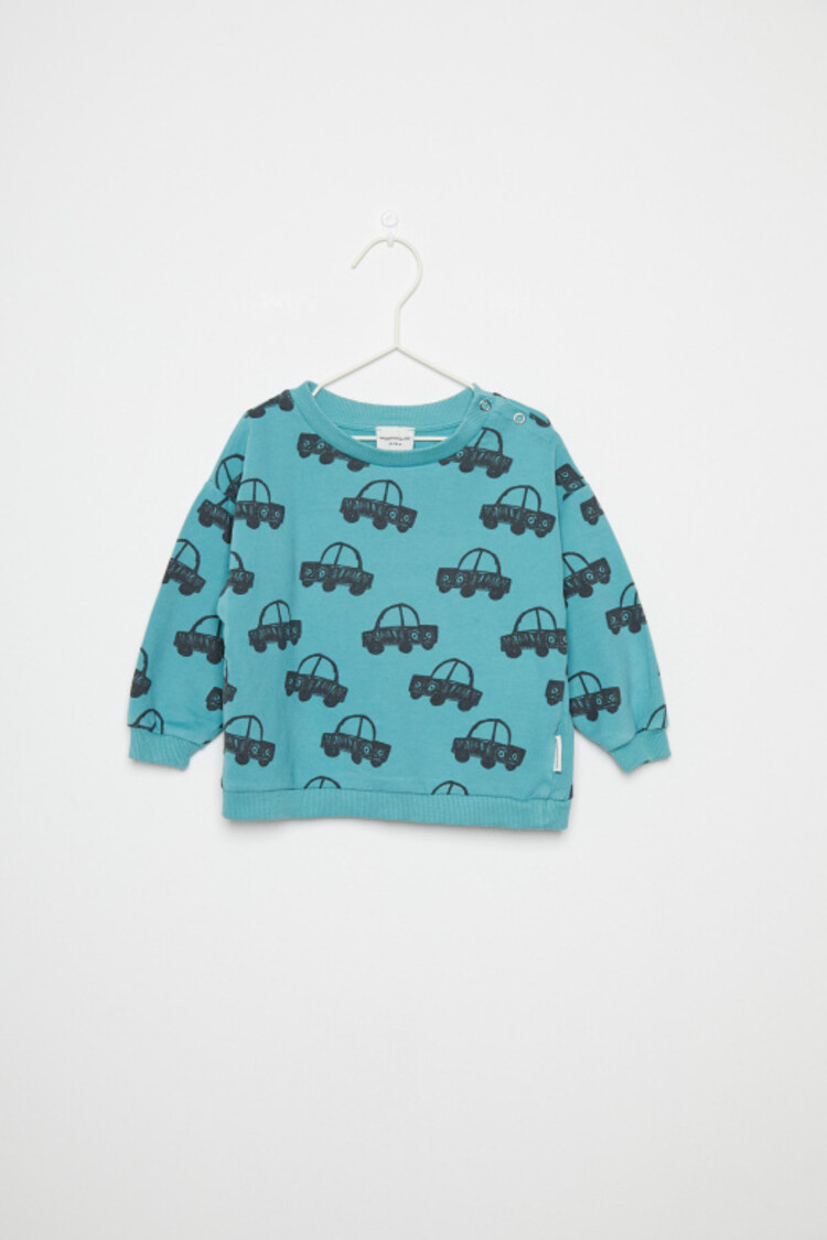Weekend House Kids Cars all over sweatshirt - Turquesa