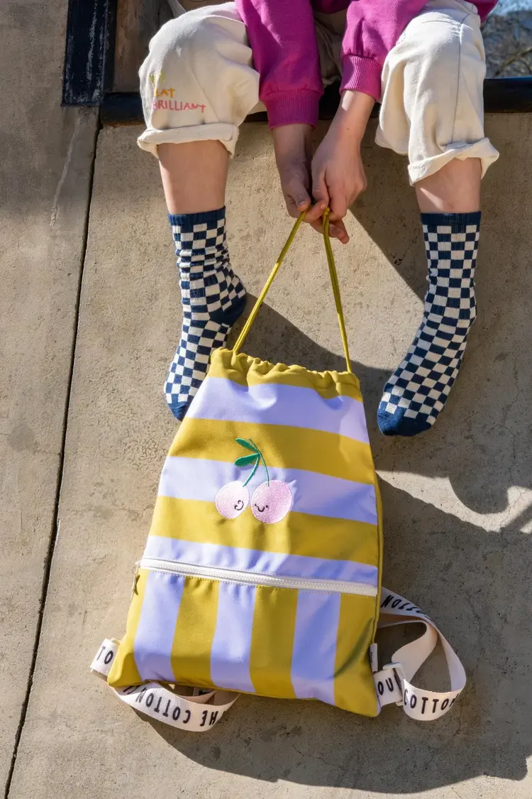 Cotton Cloud Drawstring Bag - Cherry Pop