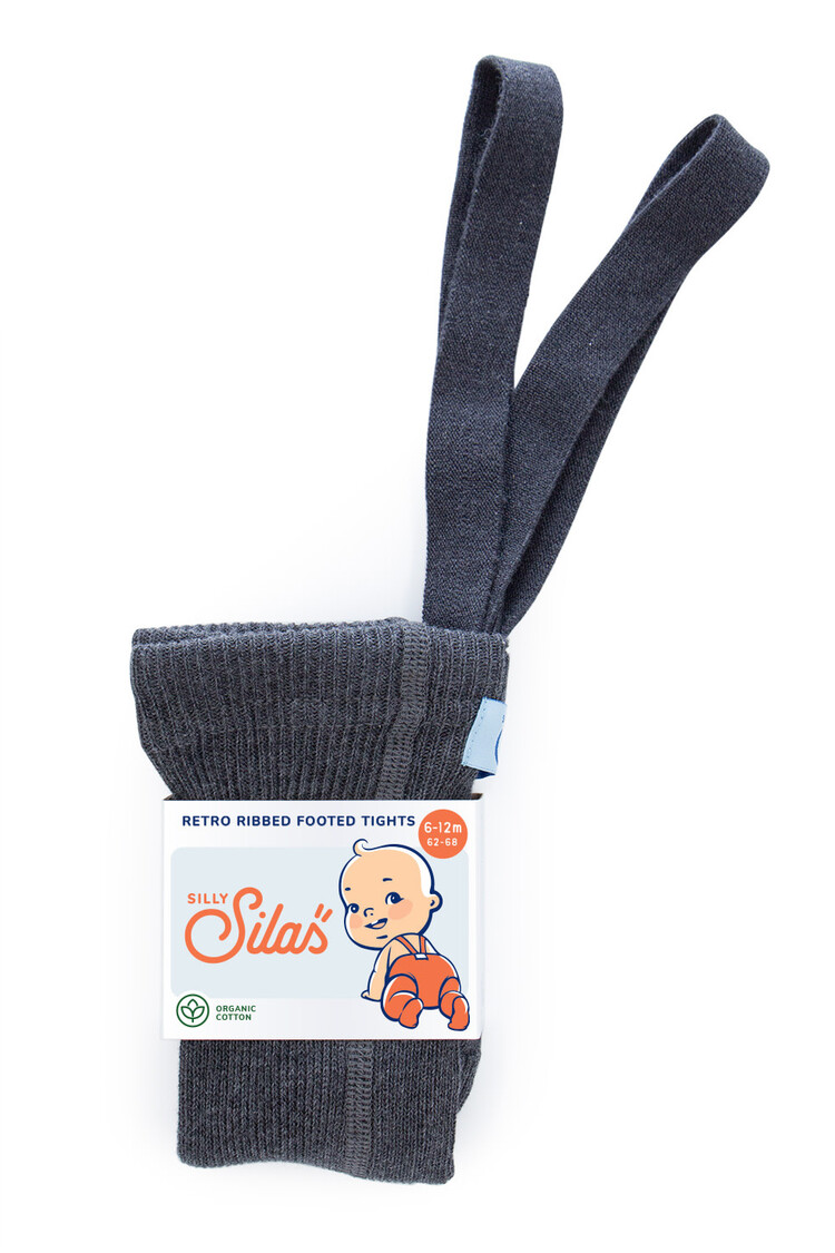 Silas Footed Cotton Tights - Dark Grey Blend