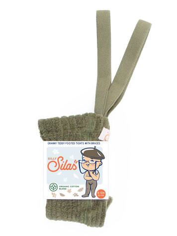 Silas Granny Footed Cotton Tights - Olive