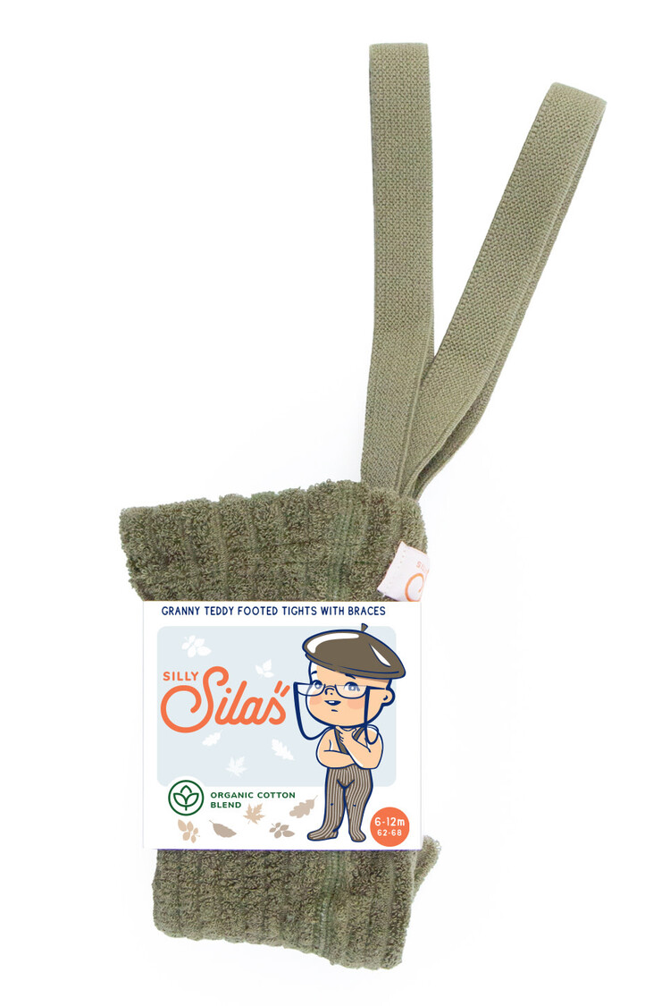 Silas Granny Footed Cotton Tights - Olive