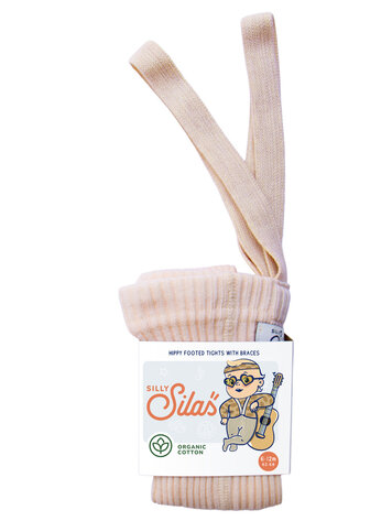 Silly Silas Hippy Footed Cotton Tights - Silky Peach