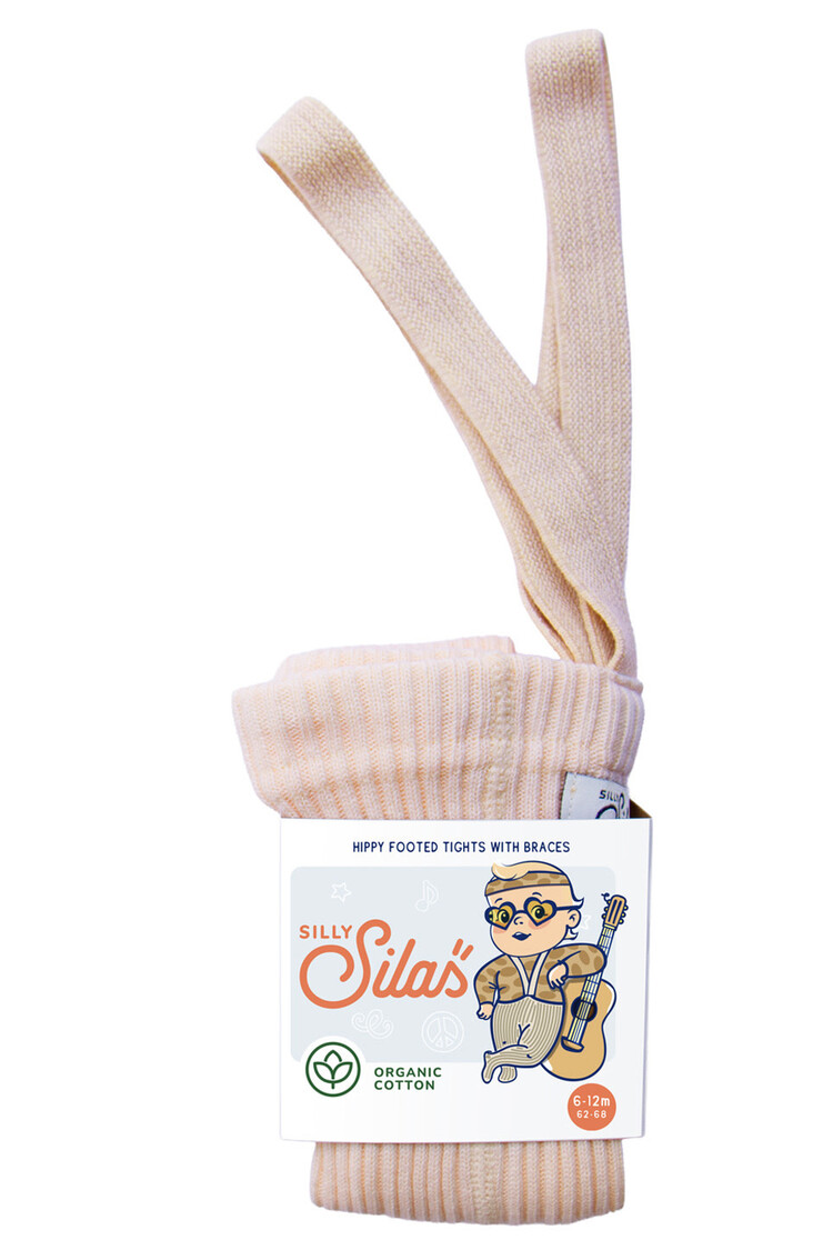 Silly Silas Hippy Footed Cotton Tights - Silky Peach