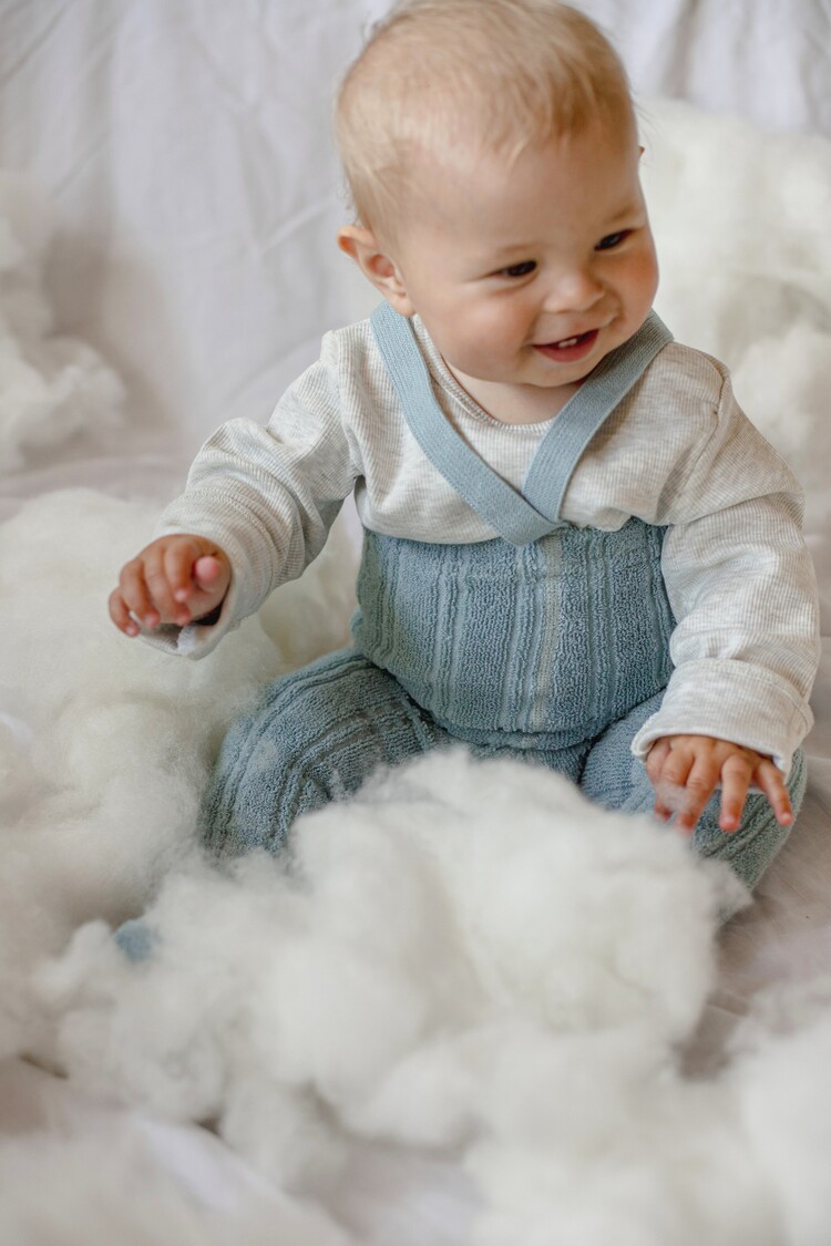 Silly Silas Granny Footed Cotton Tights - Misty Blue