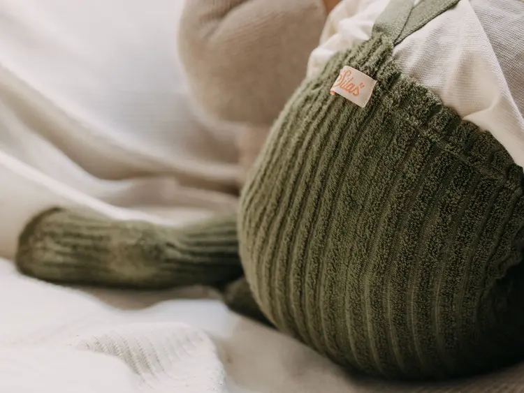 Silly Silas Granny Footed Cotton Tights - Olive