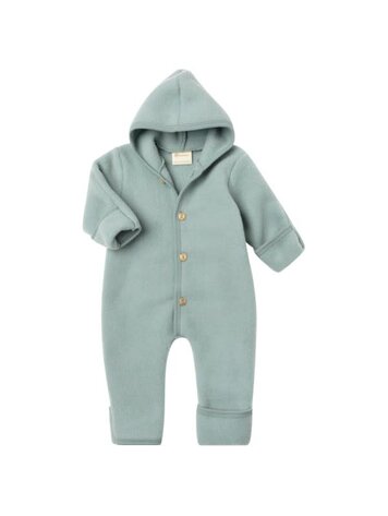 Engel Natur Hooded Overall With Buttons & Cuffs - Mountain Blue Mélange