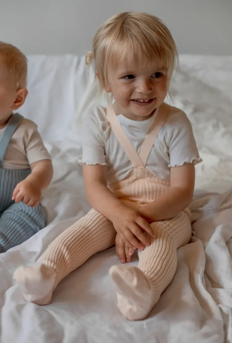 Silly Silas Hippy Footed Cotton Tights - Silky Peach