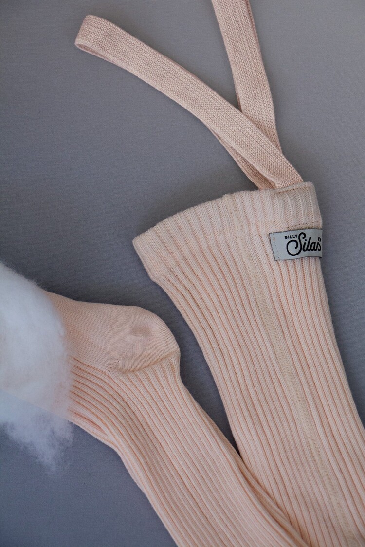 Silly Silas Hippy Footed Cotton Tights - Silky Peach