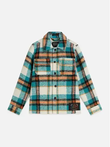 Scotch & Soda Yarn Dyed Boucle Relaxedfit Overshirt - Biscay Bay Check