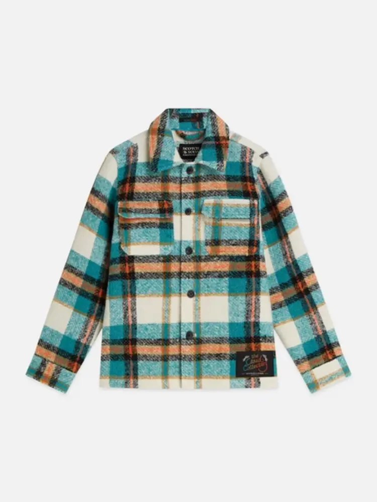 Scotch & Soda Yarn Dyed Boucle Relaxedfit Overshirt - Biscay Bay Check