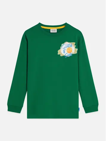 Scotch & Soda Front And Back Artwork Longsleeved T-shirt - Green