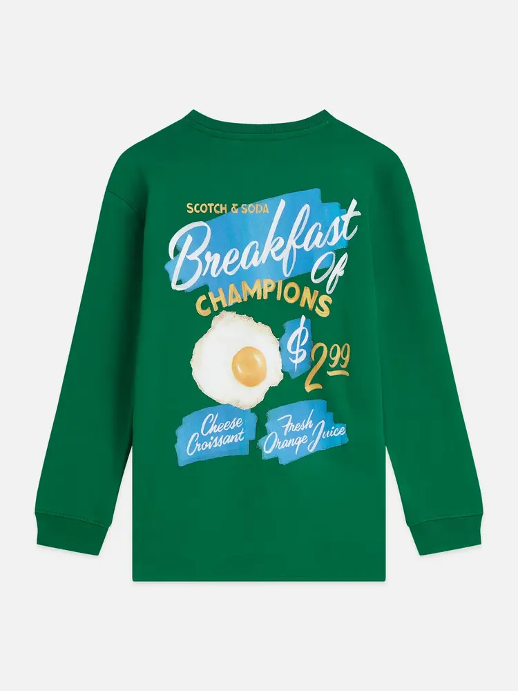 Scotch & Soda Front And Back Artwork Longsleeved T-shirt - Green