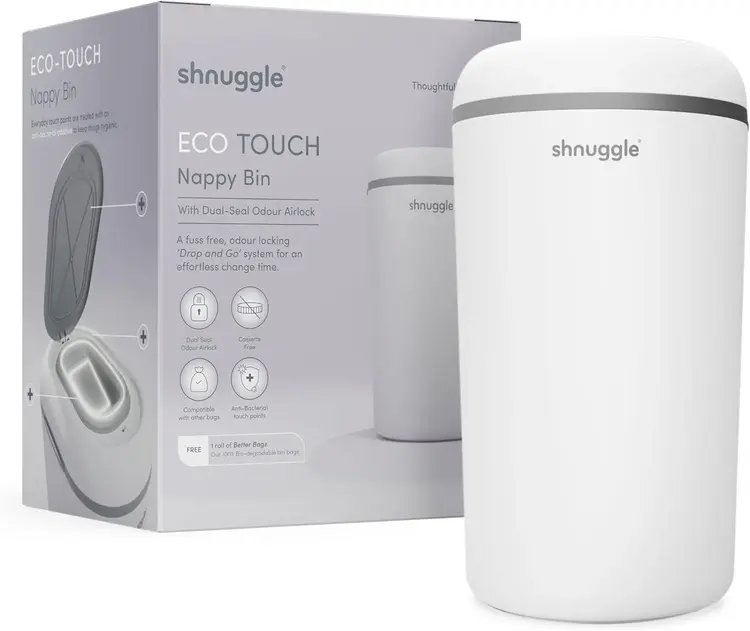 Shnuggle Nappy Bin - White