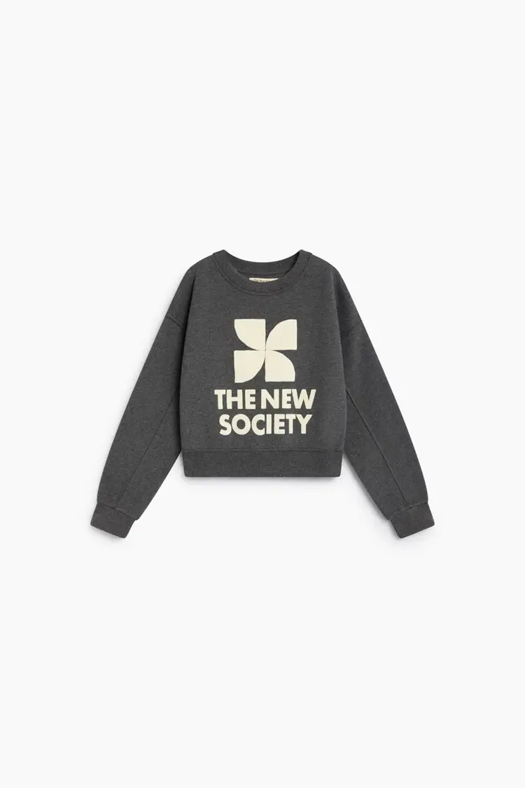 The New Society TNS Logo Sweatshirt - Dark Grey Melange