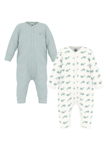 Petit Bateau 2 Sleepsuits