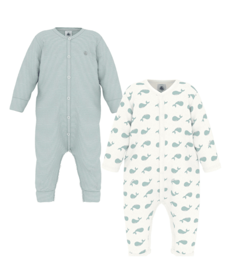 Petit Bateau 2 Sleepsuits