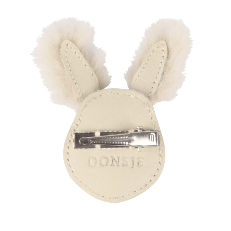 Donsje Amsterdam Josy Exclusive Hairclip Rabbit - Cream Leather