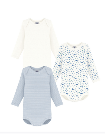 Petit Bateau 3 Bodies US ML
