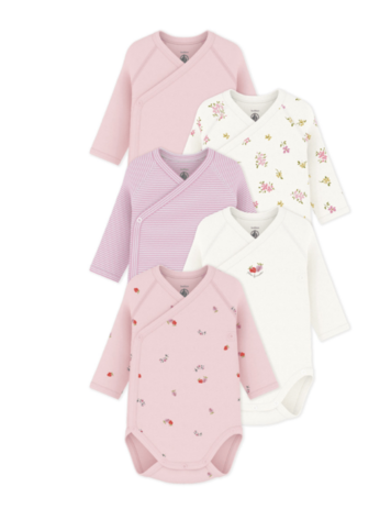 Petit Bateau 5 Newborn Bodies ML