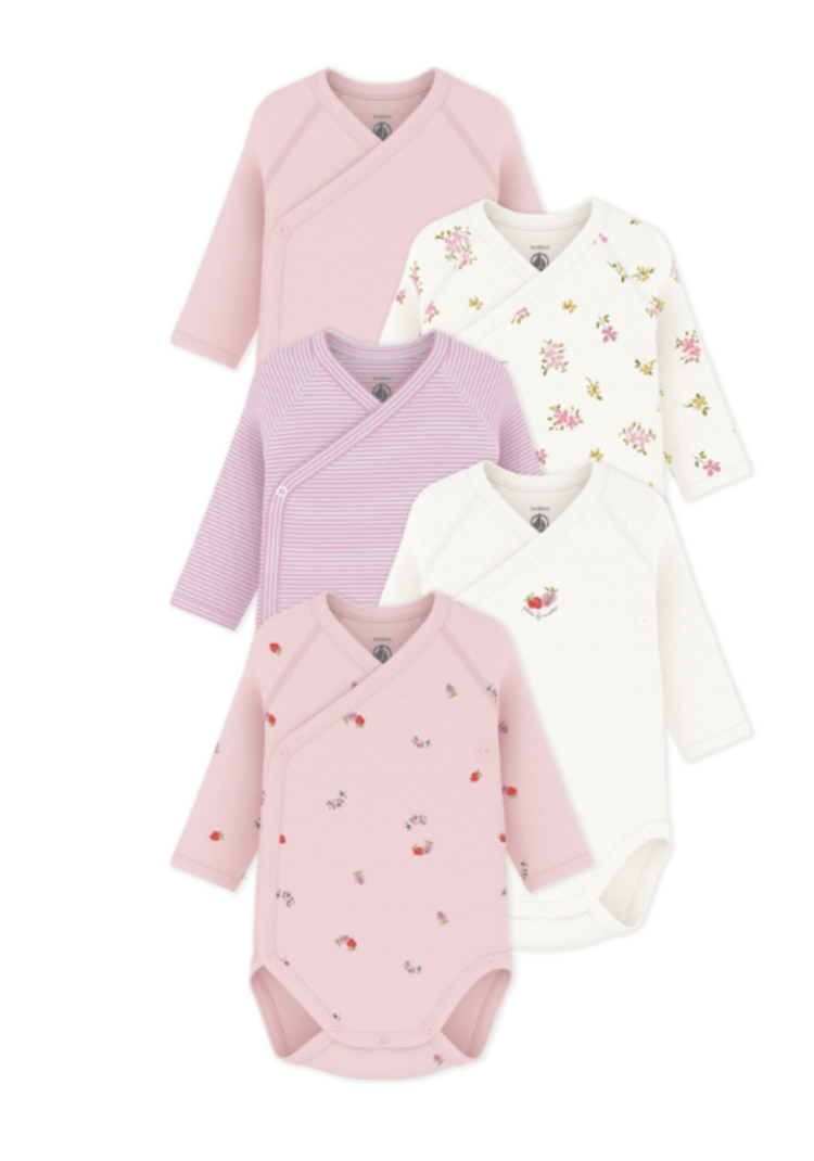 Petit Bateau 5 Newborn Bodies ML